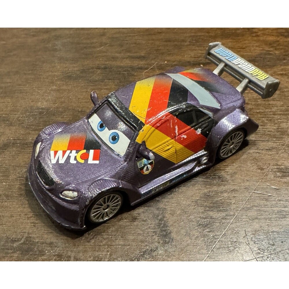 Mattel Disney Pixar Cars Max Schnell World Grand Prix Diecast Car 1:55 Purple